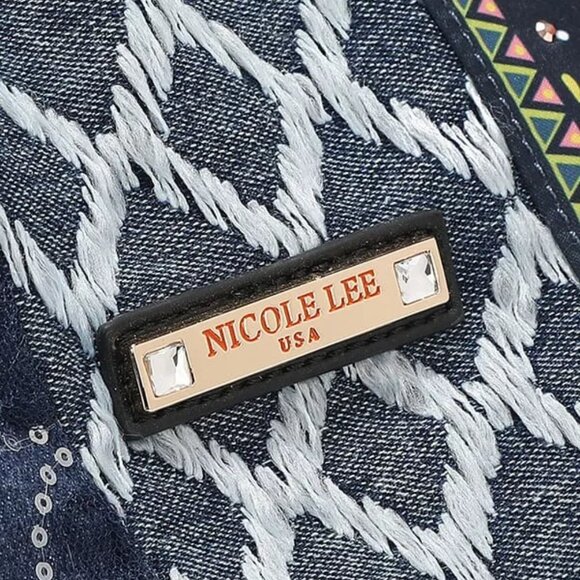 Nicole Lee USA Bosque De Amor Denim Hobo Bag‎ - Picture 10 of 11